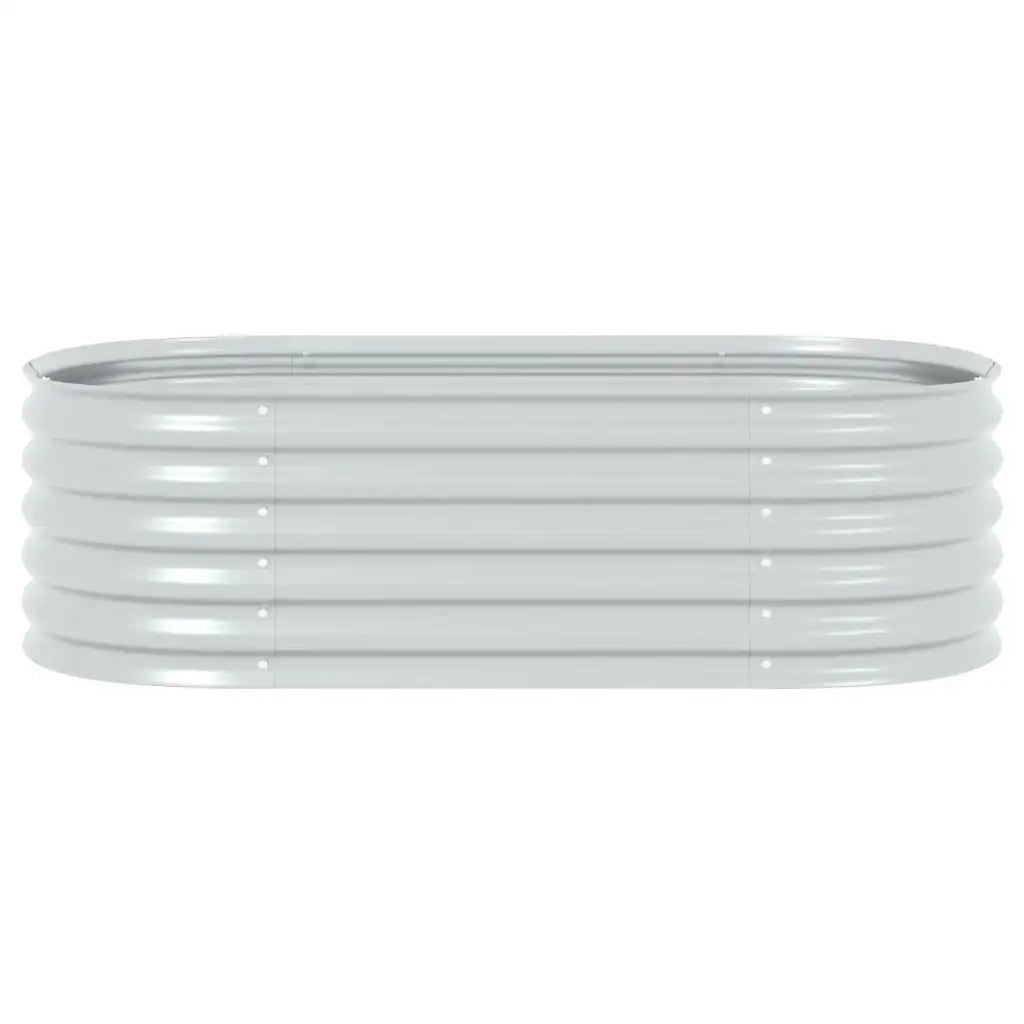 Letto Rialzato Giardino 160x80x44 cm in Acciaio Zincato Argento 45519