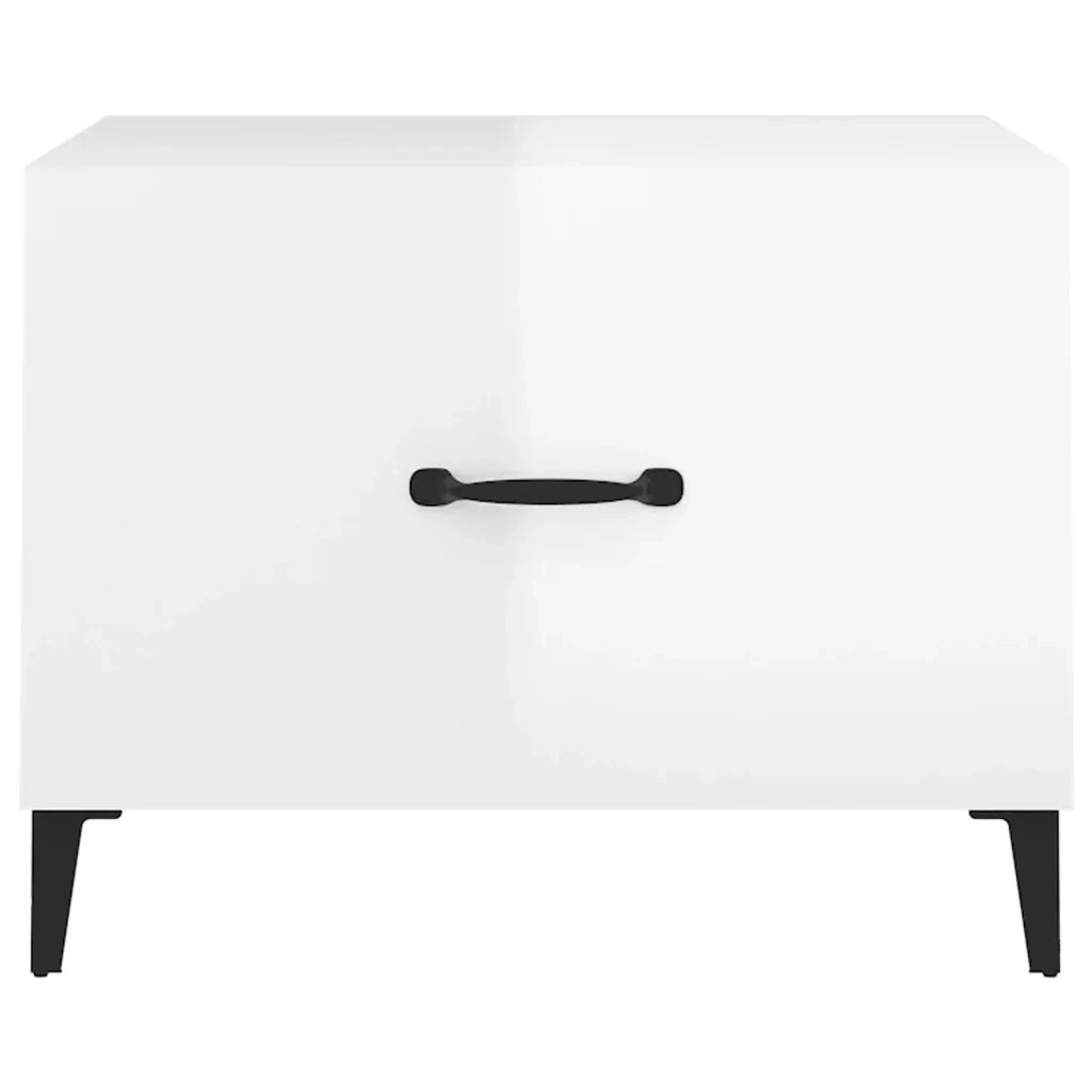 Tavolino Salotto con Gambe in Metallo Bianco Lucido 50x50x40cm cod mxl 17416