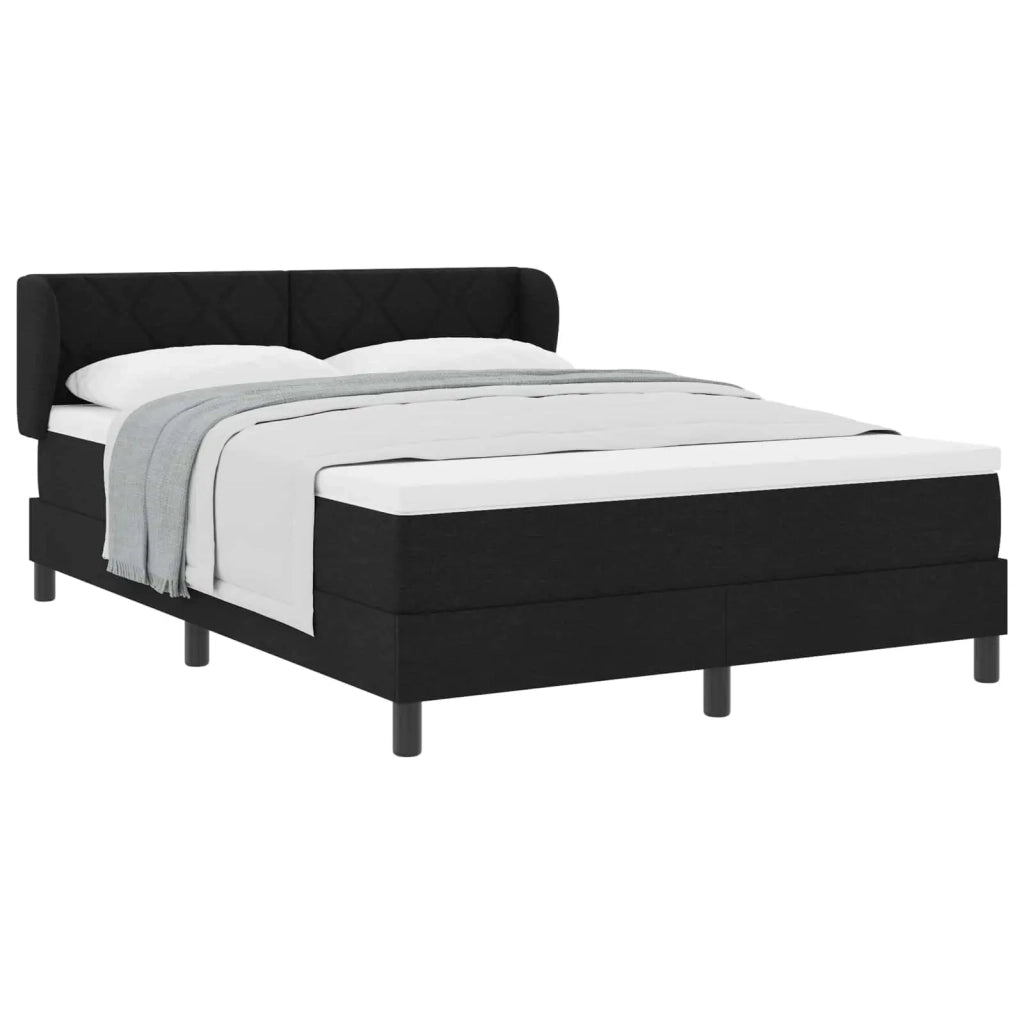 Letto a molle con materasso Nero 160 x 200 cm Tessuto 3340096