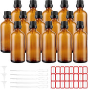 Flessini in vetro marrone 100 ml - 15 pezzi di fiale con accessori - liquido olio essenziale olio di profumo aromaterapia