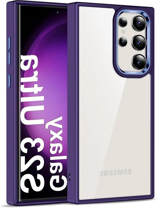 Coprioggetto Premium per Samsung Galaxy S23 Ultra 5G (6.8 pollici) trasparente blu - Anti-glare, resistente agli urti e ai graffi