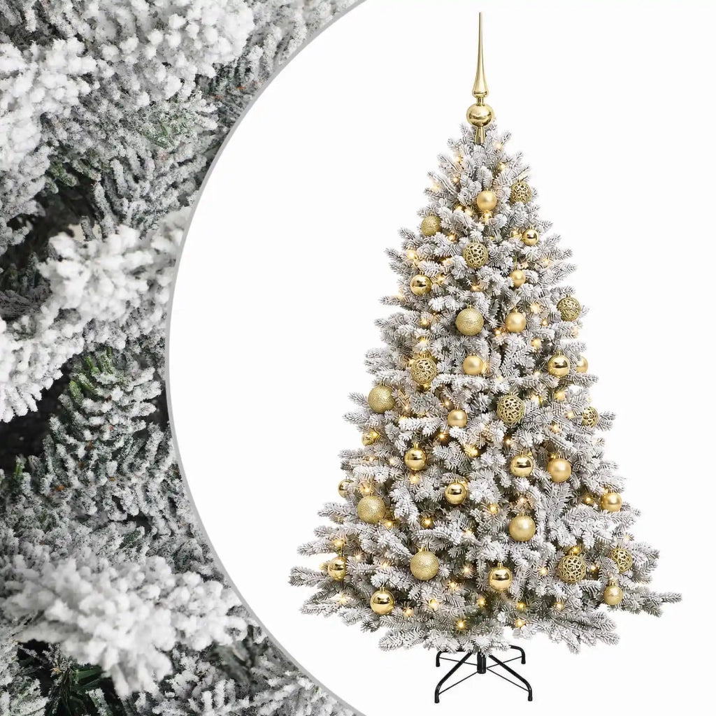 Albero di Natale artificiale con palline 150 cm 150 LED 3465684