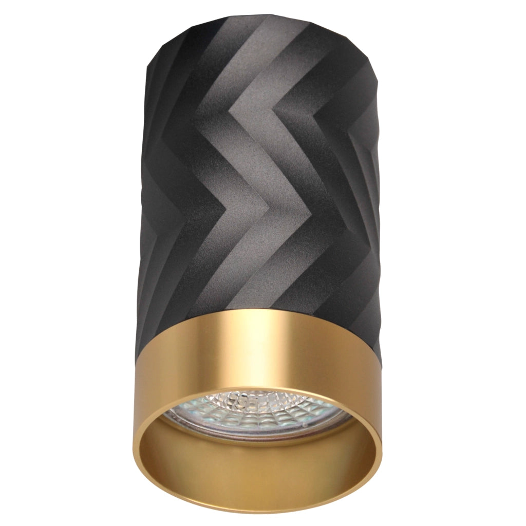 Faretto soffitto nero-oro GU10 1 luce Arras Polux 323521
