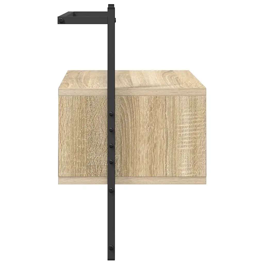 vidaXL Comodino a Muro Rovere Sonoma 35x30x51 cm Legno Multistrato