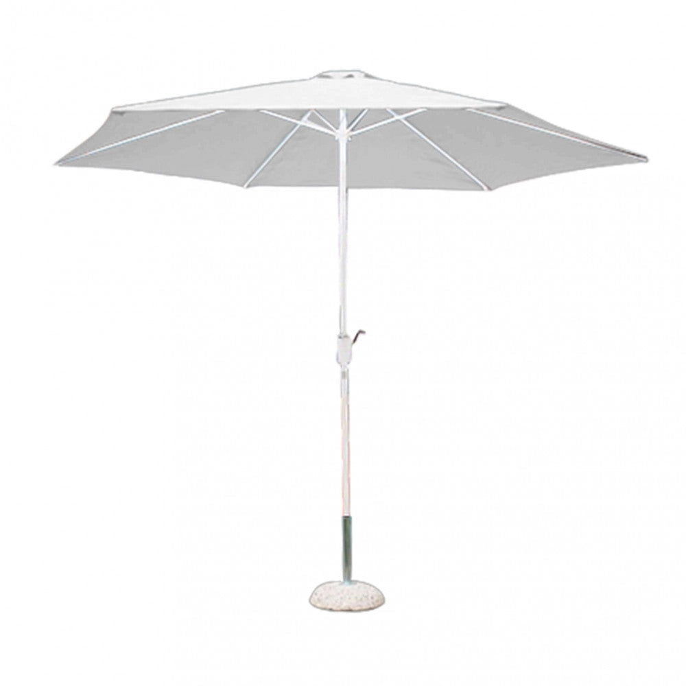 Ombrellone da Giardino Ø3 m Palo Ø48 mm Poly Eco in Acciaio Bianco