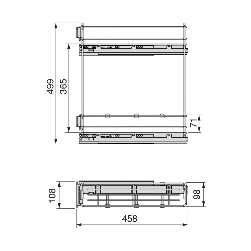 Portaposate Optima Vertex/Concept, profondità 500 mm, spessore 16 mm, modulo 900 mm, Tecnoplastica, Grigio antracite