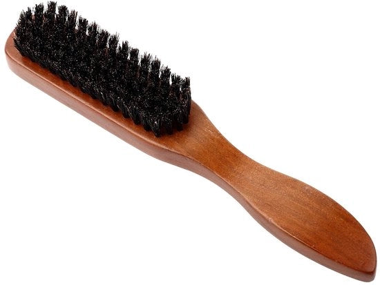 Borsetto Professionale per Barba - Manico in Legno - Portatile - Setole Soffice - Per la Pulizia del Viso