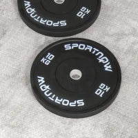 Set di 2 Dischi Palestra da 10kg per Bilanciere e Manubri con Attacco Ø5cm, Nero