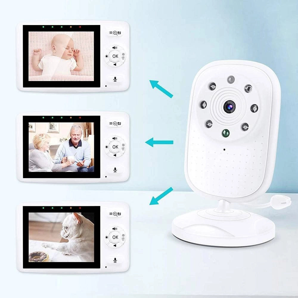 Trade Shop - Baby Monitor Videocamera Schermo 3.5" Wireless Con Fotocamera Visione Notturna -