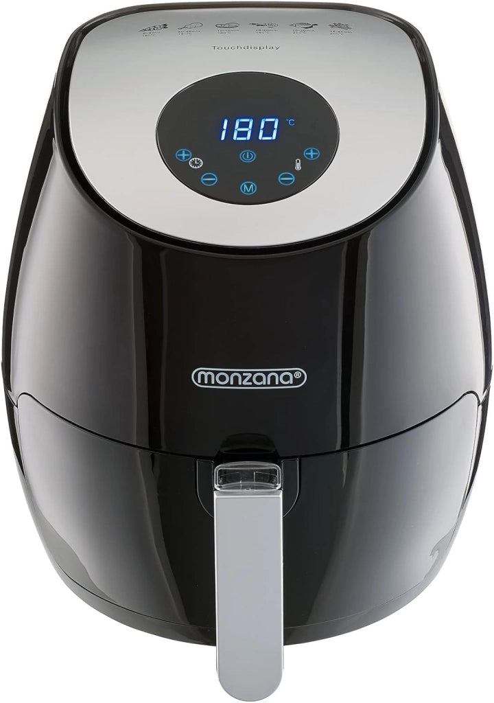 Friggitrice ad Aria Calda Airfryer 3,6 L Senza Olio 6 Programmi 1500 W Display Touch Nero
