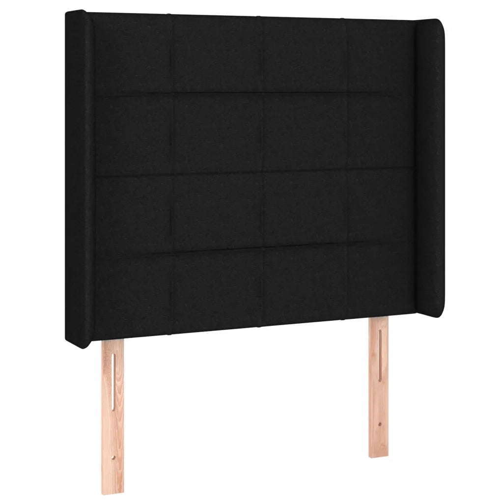 Testiera | Testata a LED nero 93x16x118/128 cm in Tessuto