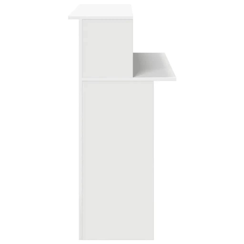 Scrivania per Reception Bianca 100x50x103,5 cm in Legno Massello 859024