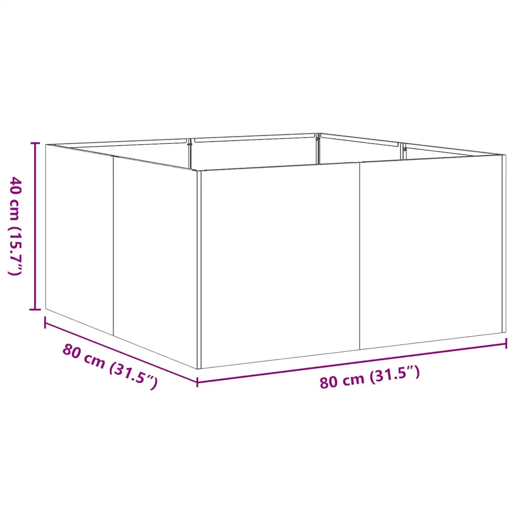 Fioriera Antracite 80x80x40 cm in Acciaio Laminato a Freddo 860740