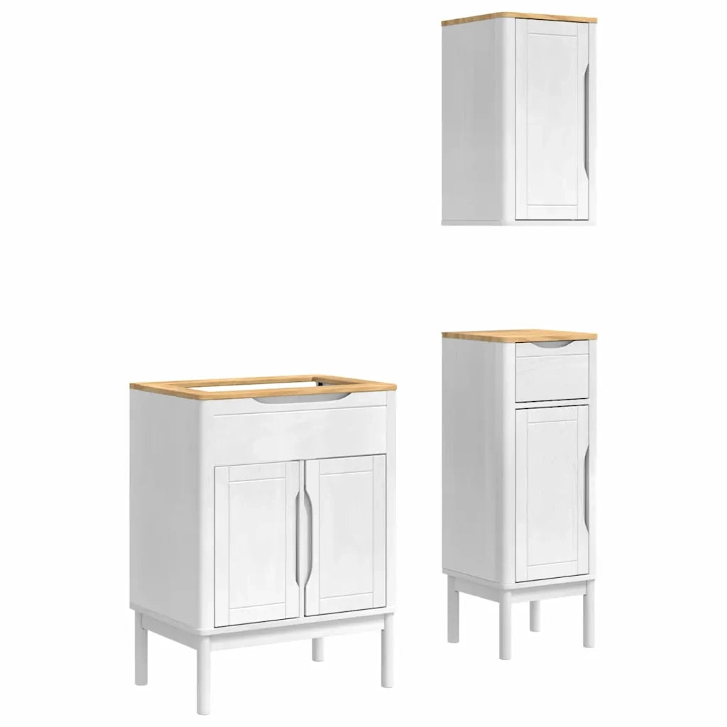 Set di mobili per il bagno con cassetto FLORO 3 pcs Bianco 3385884