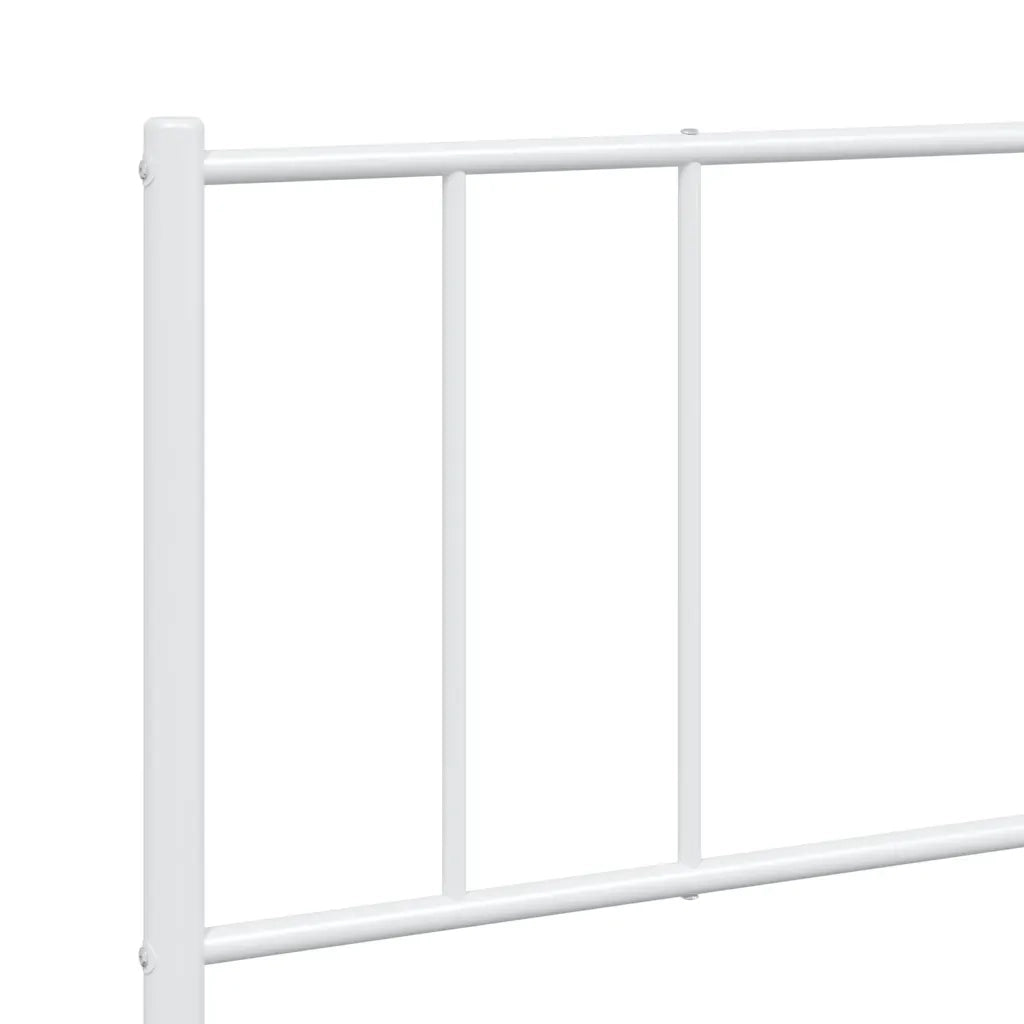 Giroletto con Testiera e Pediera Metallo Bianco 180x200 cm