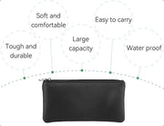 Set di trucco in pelle di 2 pezzi - Impermeabile - Adatto alle donne - Borsa a mano/Bagaglio - Progettata con stile elegante - Portafoglio