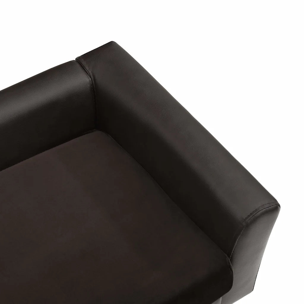 Divano per Cani Marrone 60x43x30 cm in Peluche e Similpelle 170961