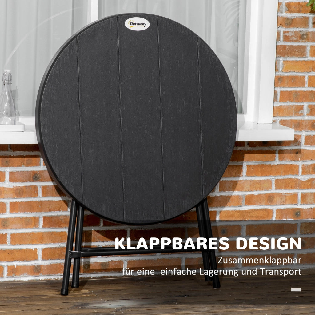 TAVOLO PIEGHEVOLE Ø80 cm Effetto legno Grigio scuro per 4 persone