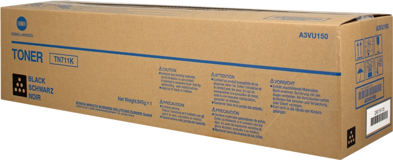ORIGINAL Konica Minolta toner nero A3VU150 TN711K ~47200 Seiten
