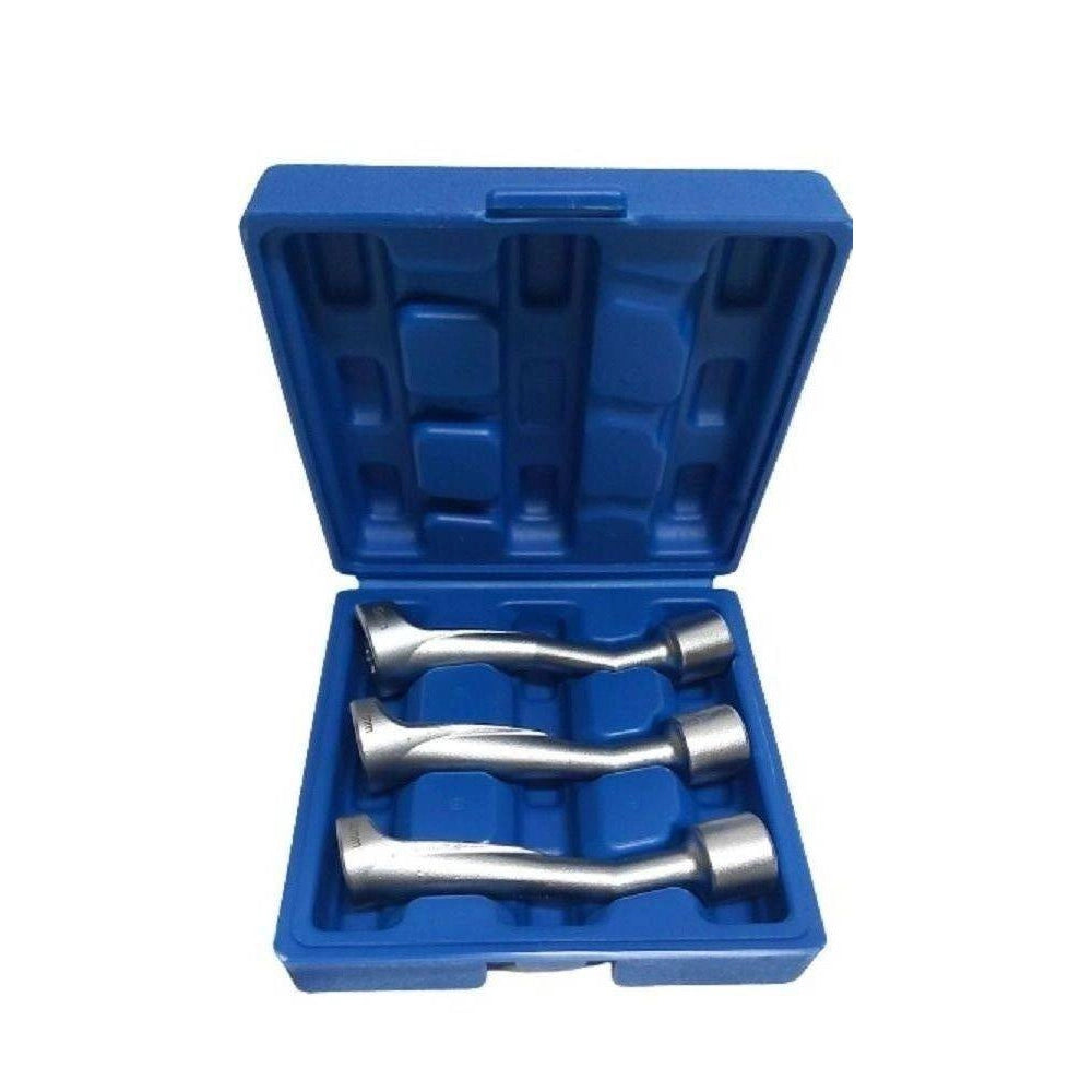 Trade Shop - Set 3 Chiavi Aperte Per Raccordi Carburatori Iniettori 1/2" 14 17 19mm Fs-15663 -