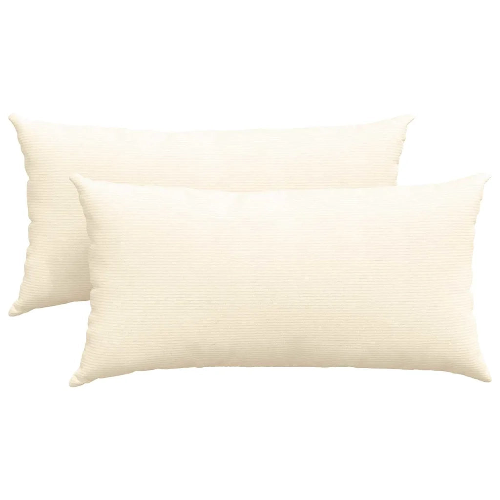 Cuscini da Divano 2 pcs Crema 80 x 40 cm Tessuto in Cords 42013733