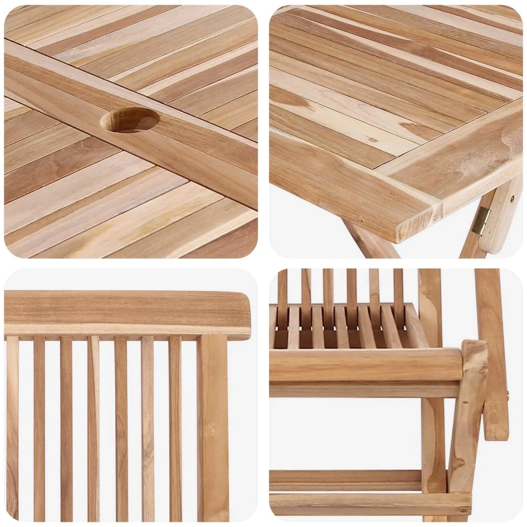 Set di Mobili da Giardino 7 pz Naturale Legno di teak solido 3418861