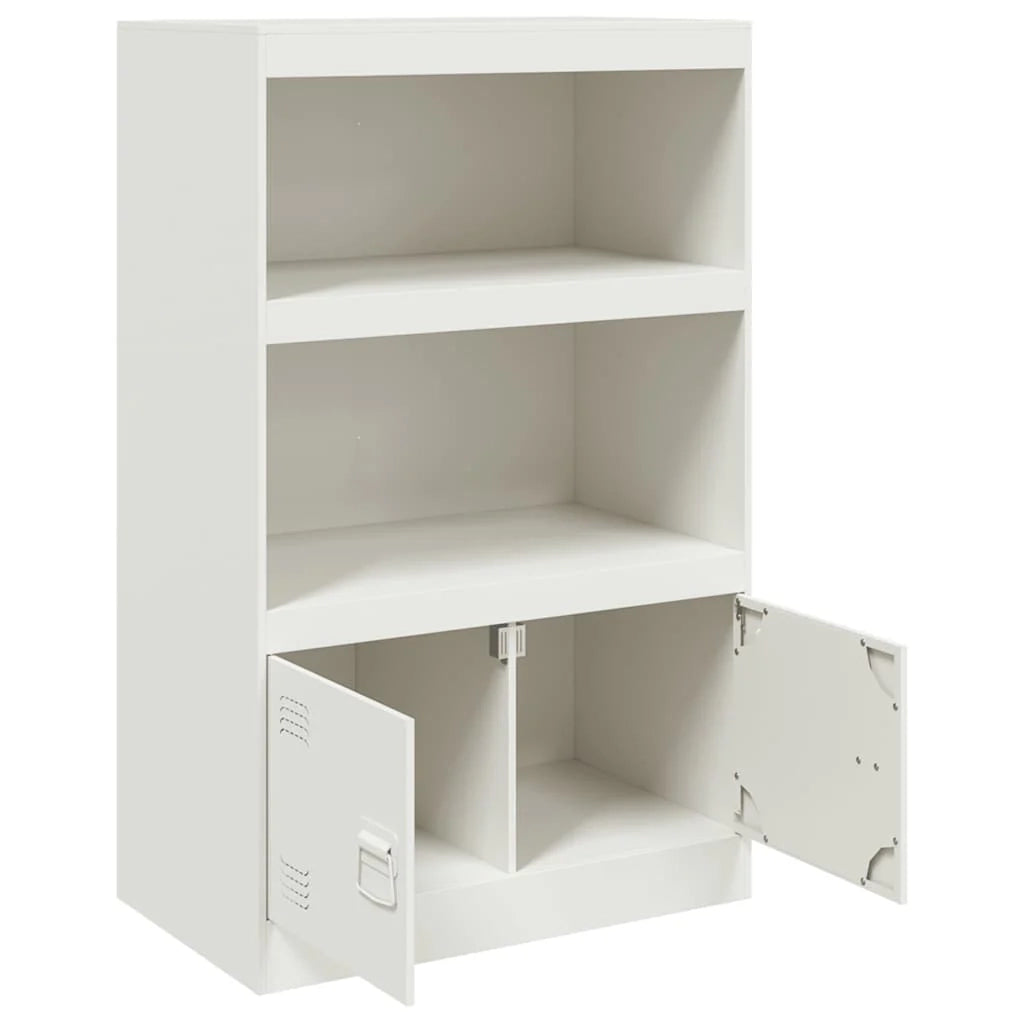 Buffet credenza cassettiera armadio mobile contenitore organizer per cucina soggiorno salotto 67 x 39 x 107 cm acciaio bianco 02_0030384