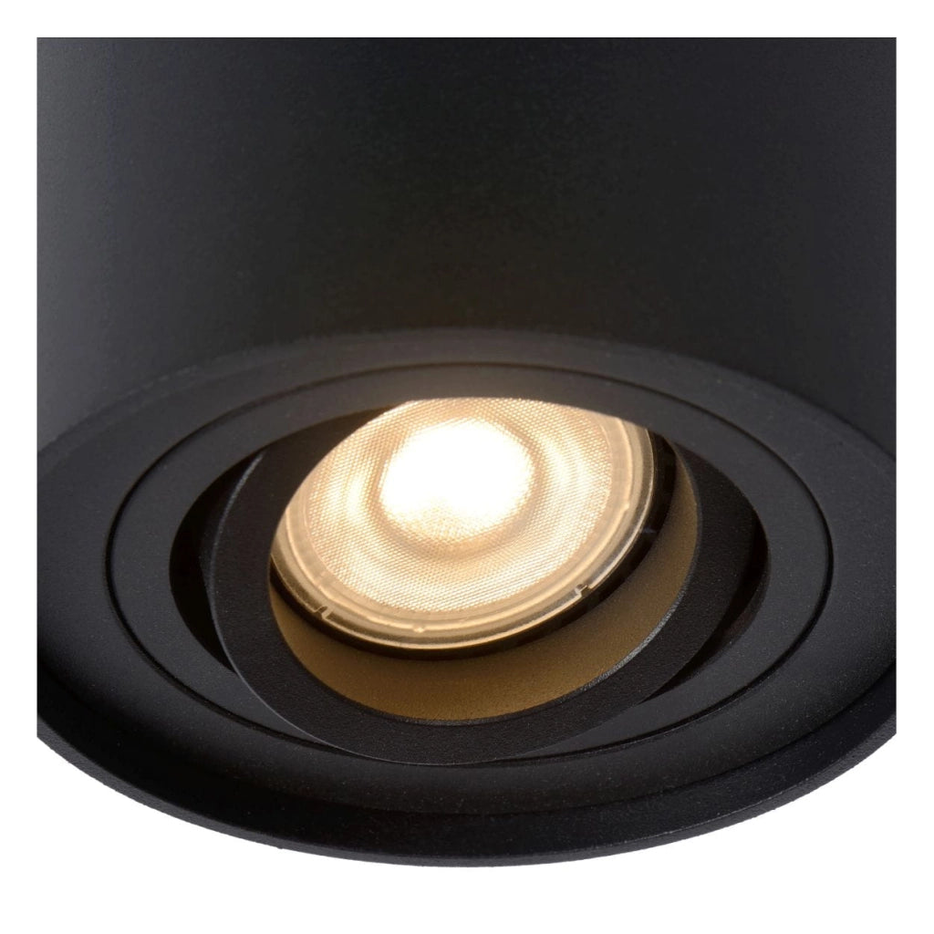 Spot da soffitto Lucide Tube nero alluminio GU10 orientabile