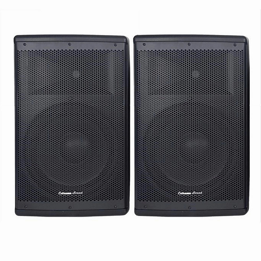 Trade Shop - Coppia Casse Audio Acustiche 4000w Extreme Sound Woofer 15" Bluetooth Usb Djn-15 -