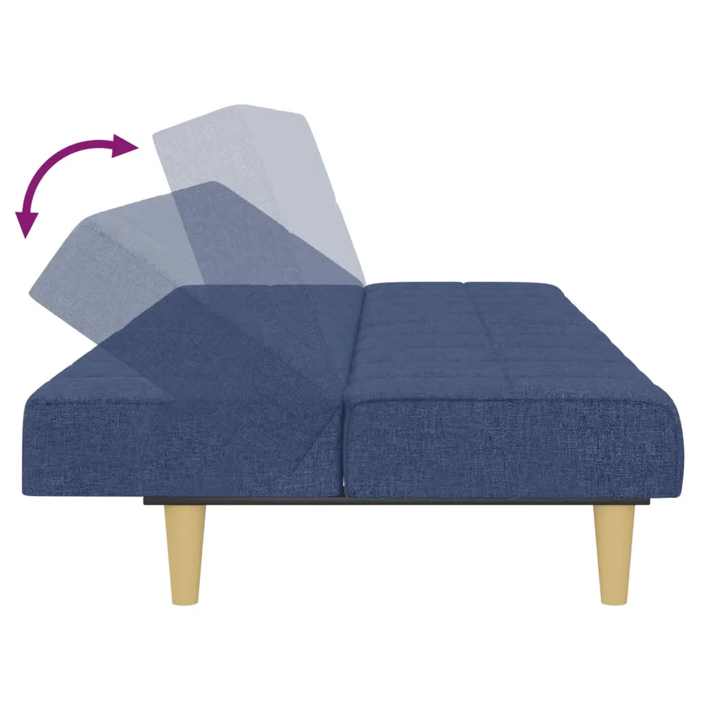 Divano Letto a 2 Posti-Sofa Letto 2 Posti-Daybed Blu in Tessuto 257812