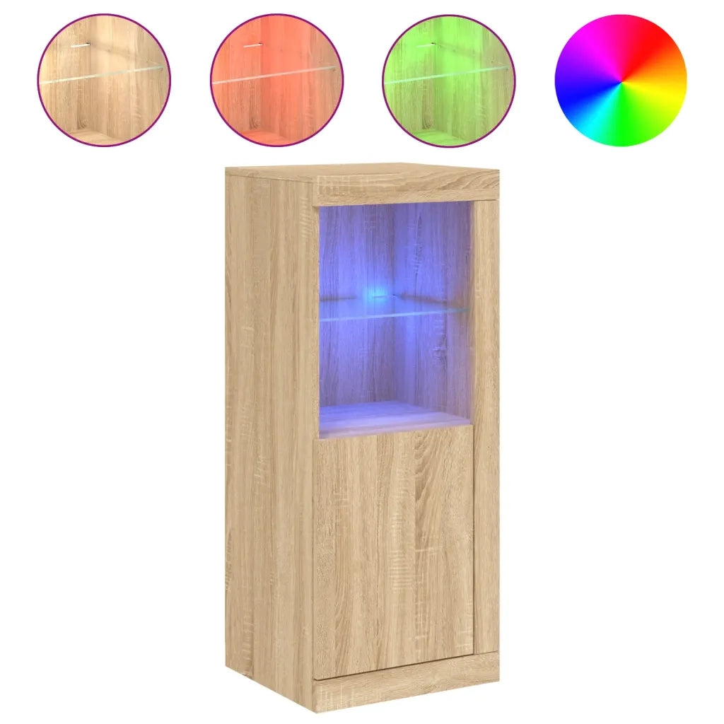 Credenza con Luci LED-Buffet-Armadio da cucina Rovere Sonoma 41x37x100 cm 199733