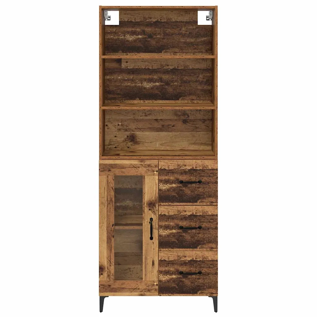 Credenza | Madia | Buffet da pranzo | Armadio da pranzo Legno vecchio 69,5 x 34 x 180 cm Legno multistrato