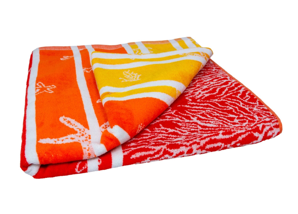 Telo Mare Jacquard Spugna Asciugamano Spiaggia Disegno Lanzarote Degradè - Telo Mare - Multicolor
