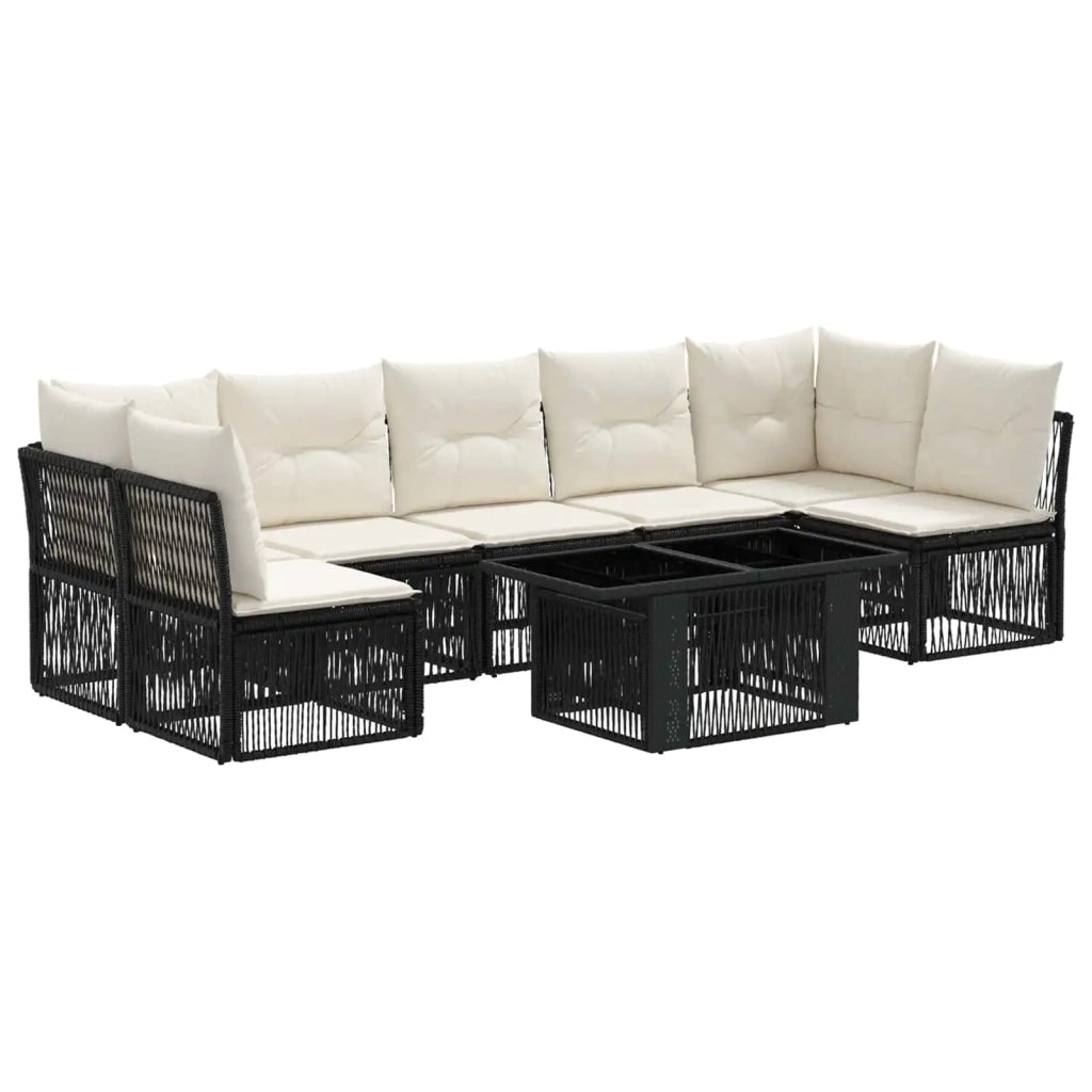 Set Divano da Giardino 7 pz Nero polyrattan 3436441