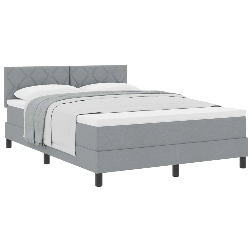 Letto a molle con materasso Grigio chiaro 140 x 200 cm Tessuto 3338769
