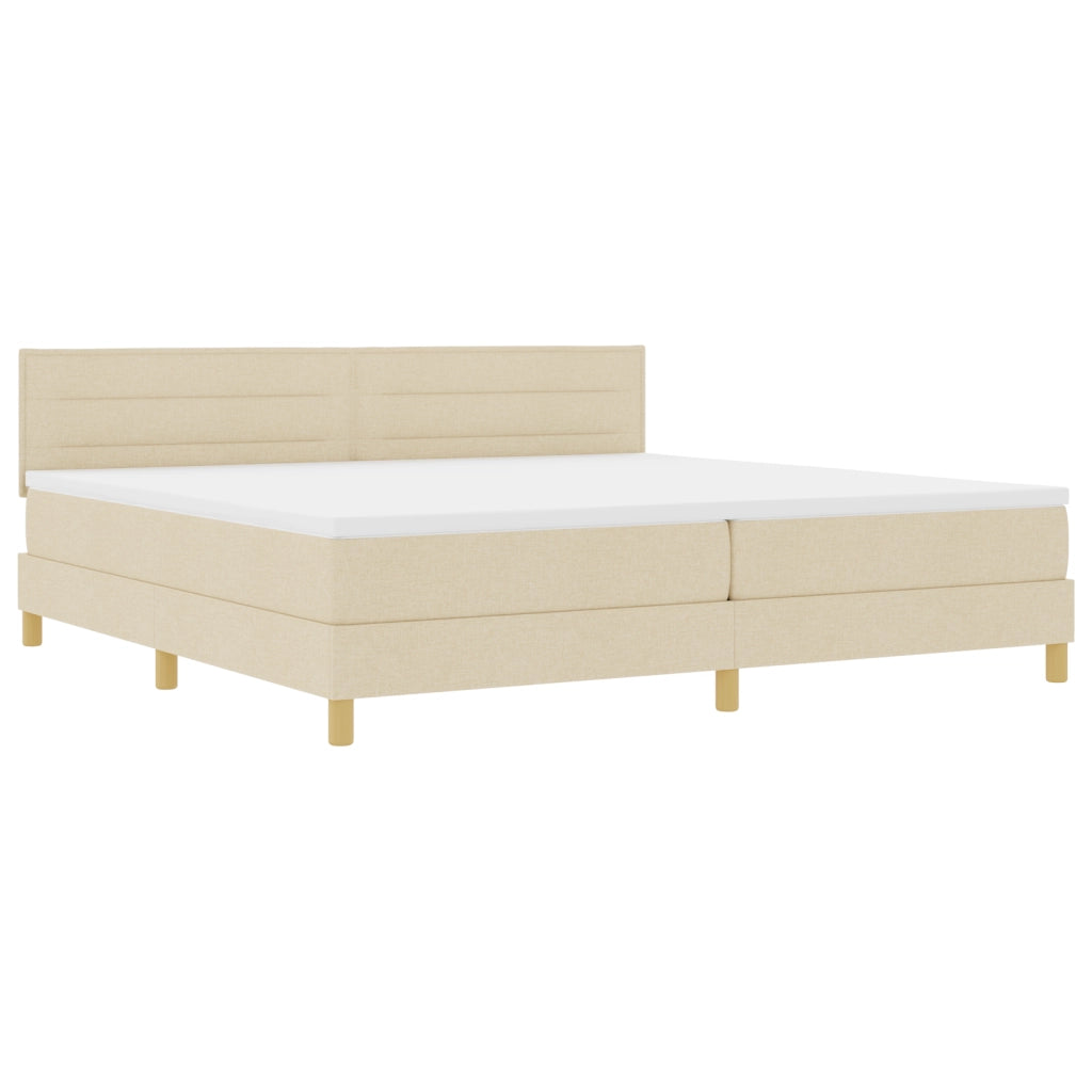 Letto a Rete con Materasso Crema 200x200 cm Tessuto