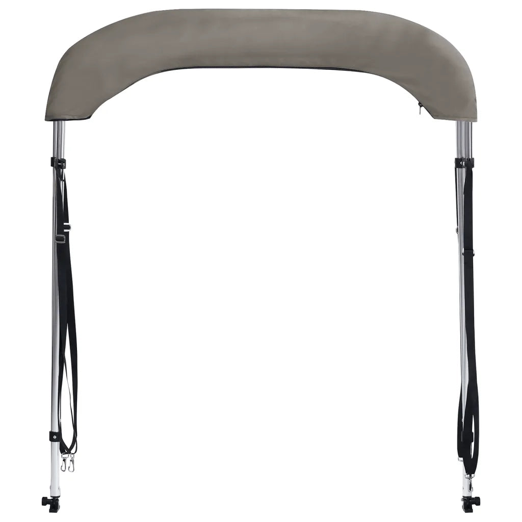 Bimini di Prua con Tendalino 2 Archi Grigio 180x130x110 cm 94793