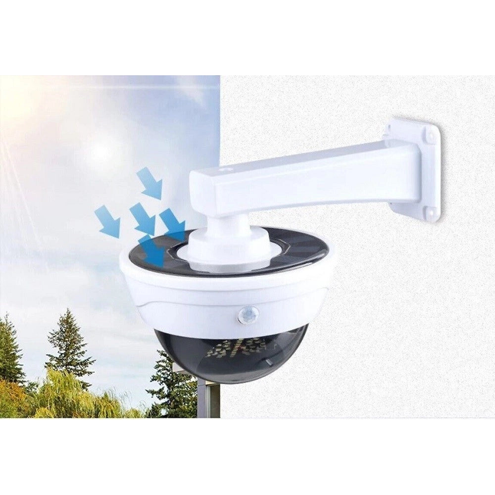 Trade Shop - Telecamera Finta Con Pannello Solare Con Sensore Di Movimento 44led Faretto Luce -