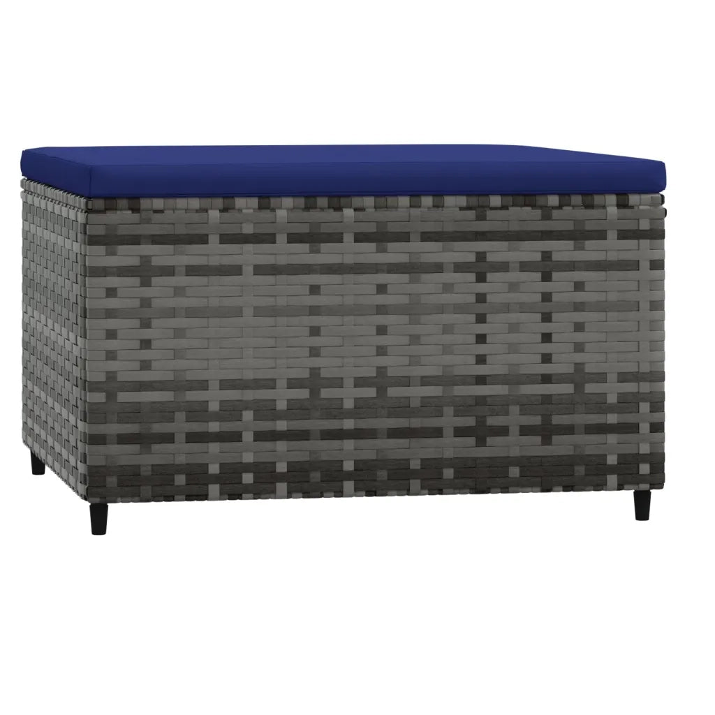 Poggiapiedi da Giardino con Cuscino in Polyrattan Grigio CFW6622782