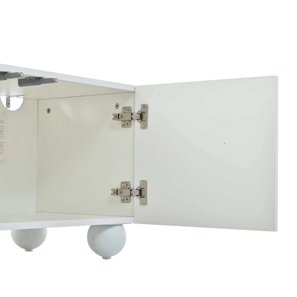 Mobile TV 200 cm ¨C Xylo ¨C Bianco, 3 Ante, Legno, Soggiorno, Supporto TV fino a 80 Pollici