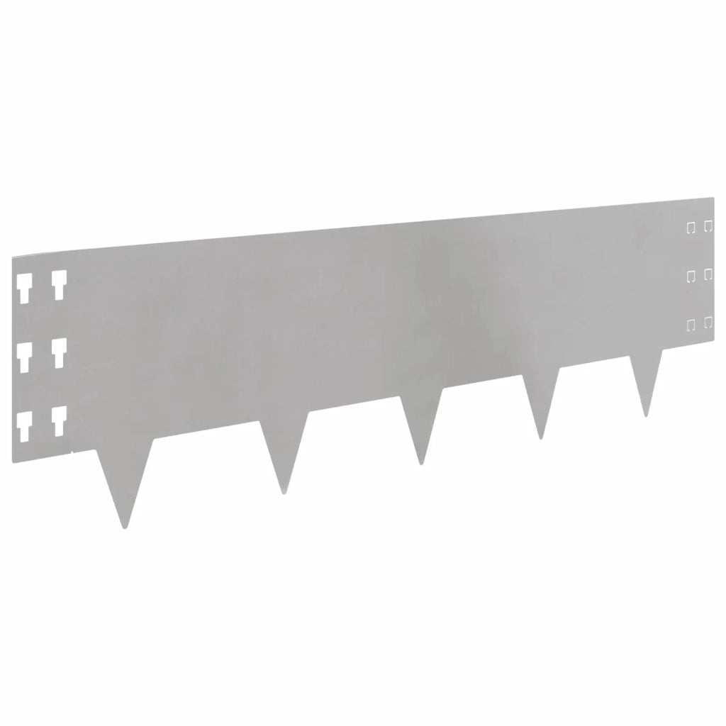 Bordura per Prato 10 pcs 100 x 30 cm Acciaio Argento 8008635