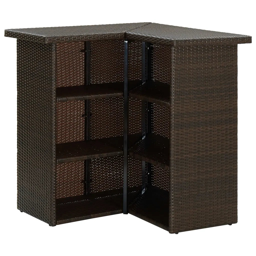 Set da Bar da Giardino 16 pz con Cuscini in Polyrattan Marrone 3064928