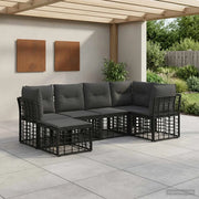 Set di divani da esterno Nero Poliestere 3437517