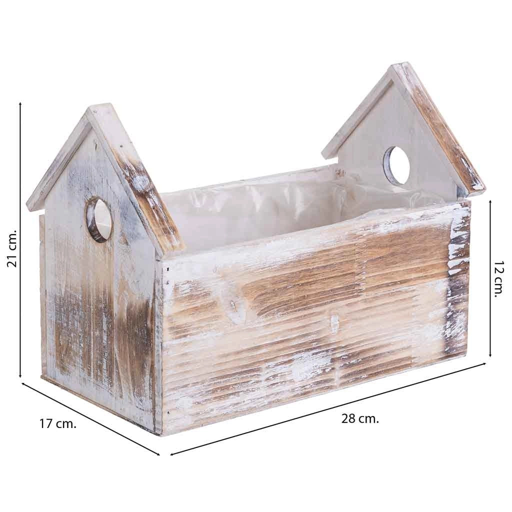 Supporto per fioriera rettangolare in legno 28x17x21/12H cm