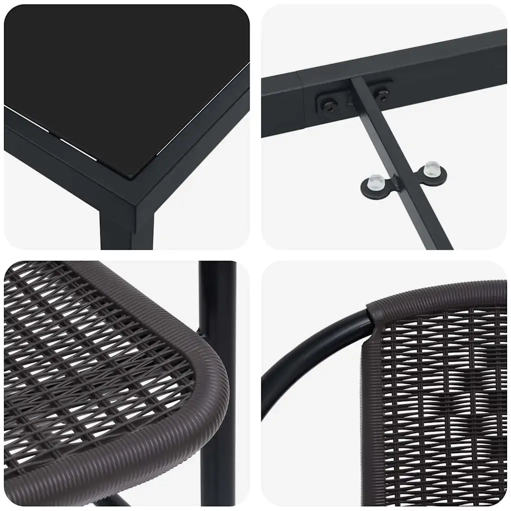 Set da Pranzo per Giardino 5 pcs Nero 3379381