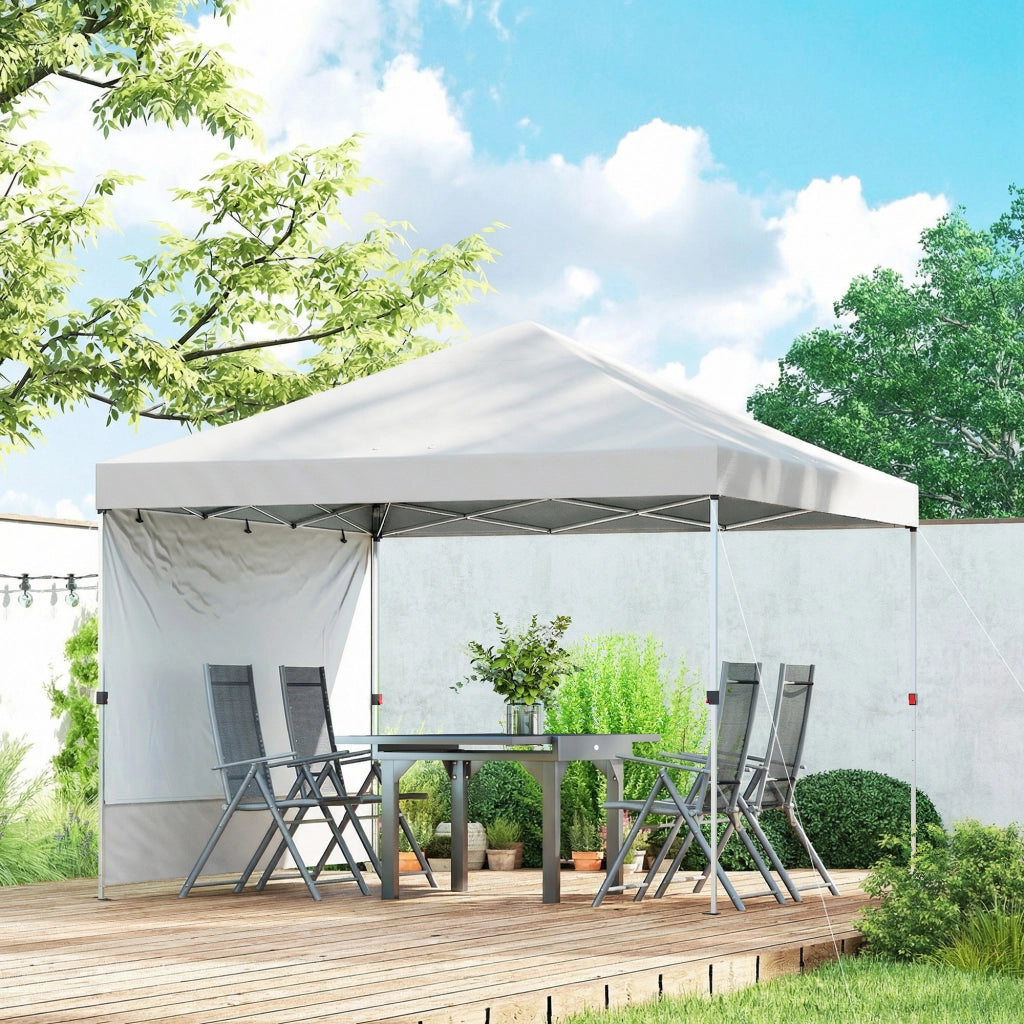 Tenda da giardino pieghevole 3x3 m ¨C zephmum ¨C bianco con pareti laterali UPF50+