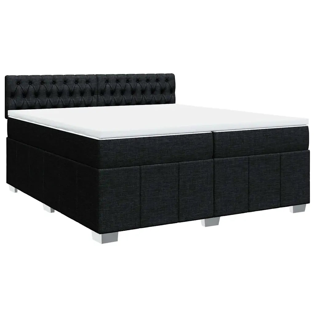 Giroletto a Molle con Materasso Nero 200x200 cm in Tessuto 3289484