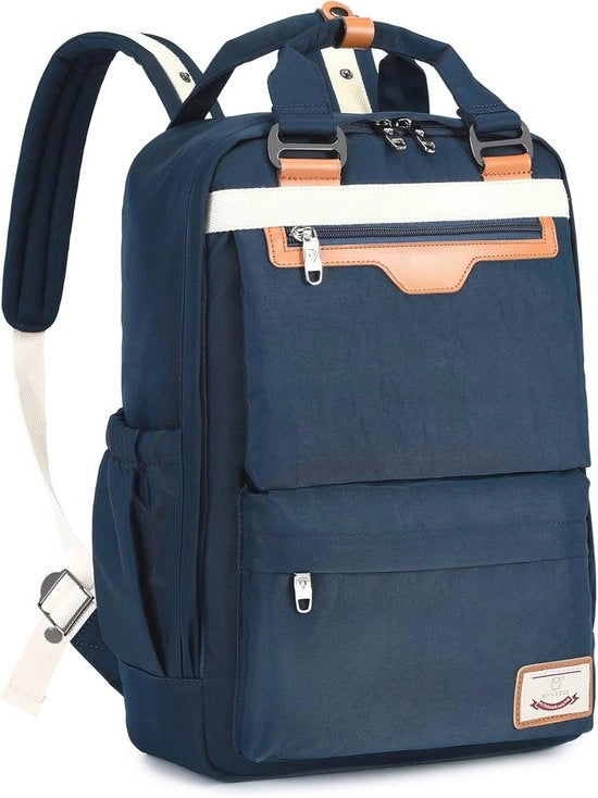 Zak da bagaglio impermeabile con tasca per laptop e protezione contro la furto blu - per donne e uomini, università, viaggi