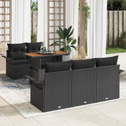 Set Divano da Giardino con archiviazione 6 pcs Nero Poly Rattan 3358011