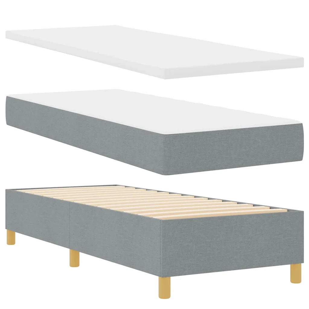 Letto a molle con materasso Grigio chiaro 80 x 200 cm Tessuto 3341861